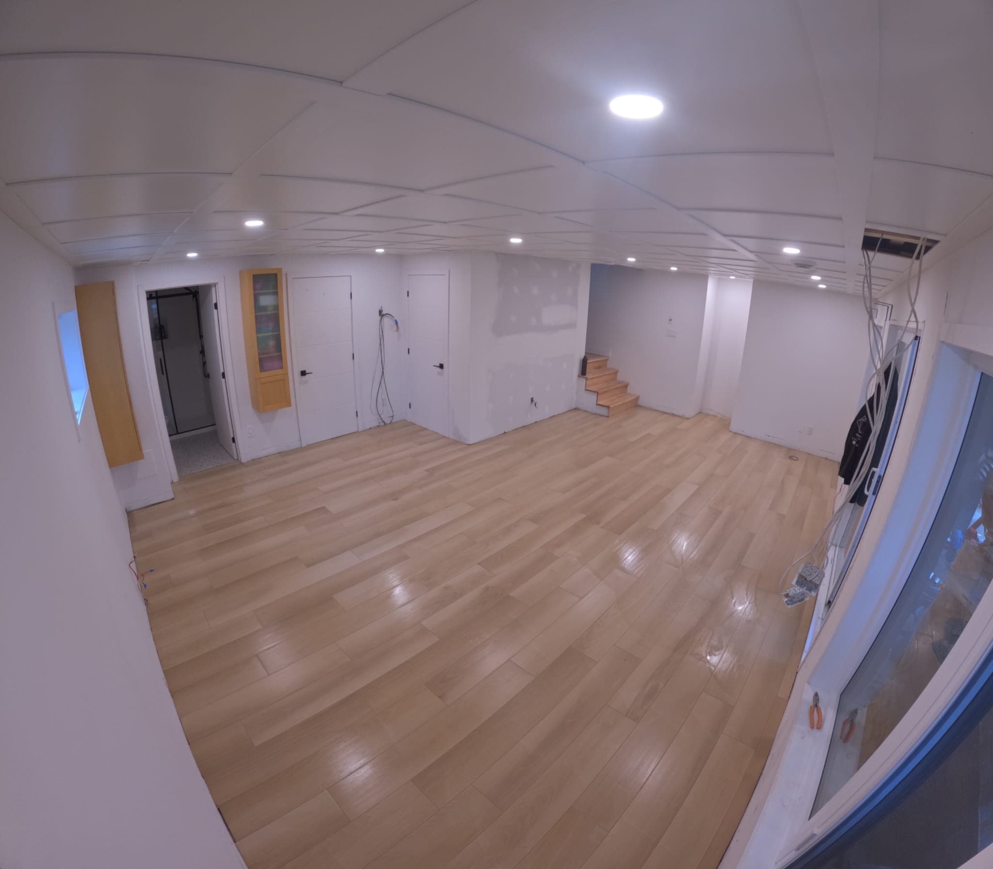 Plancher chauffant effet bois — finition complète